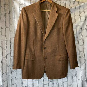 ERMENEGILDO ZEGNA Pure Cashmere Sport Coat Jacket Men’s 54 R Brown Wedding Suit